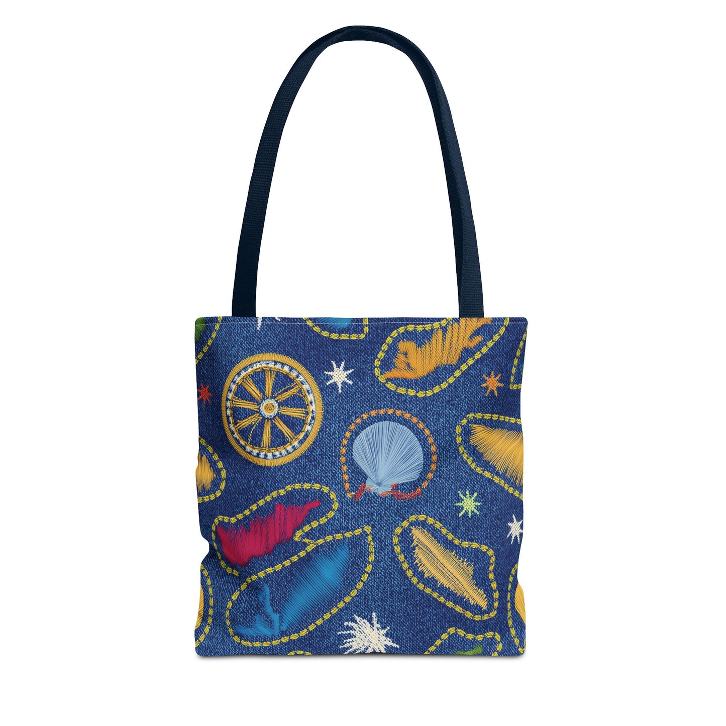 Denim Fabric Imitation Print Unisex Canvas Bag Poly Spun 3 Sizes Tote Bag 182