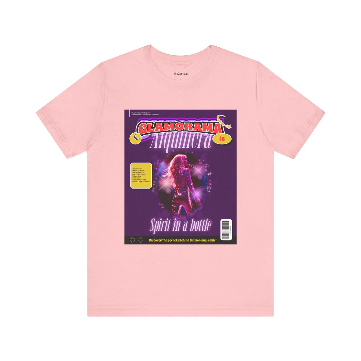 Magazine Cover Graphic Unisex Cotton Bella+Canvas Tee with Retro Poster ab26