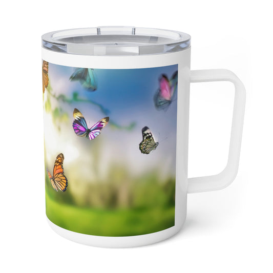 7 Art Design Insulated Coffee Mug Clear Lid 10oz Insulated Coffee Mug 10oz