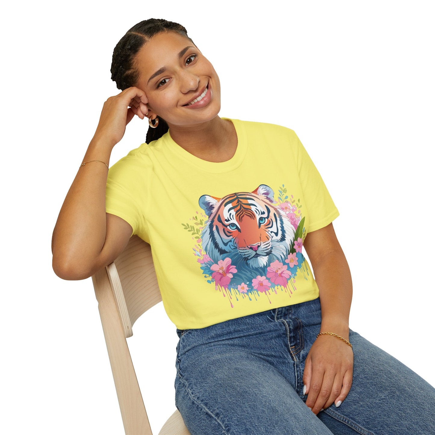 Unisex Tiger Shirt Gildan Softstyle 64000 Cotton Tee Everyday Comfort