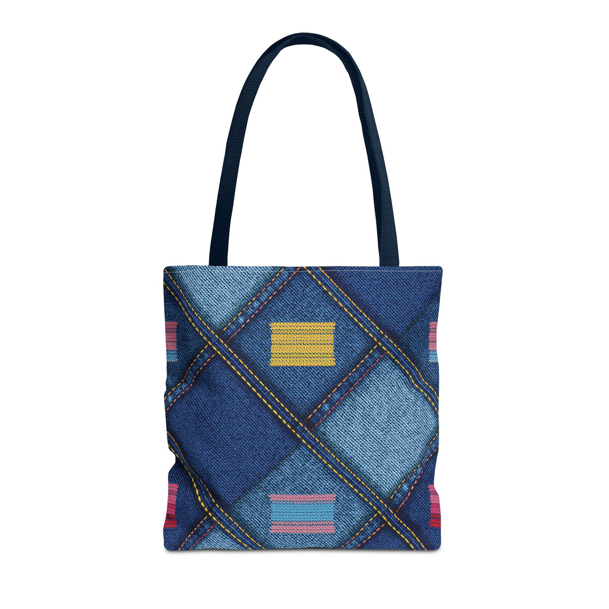 Denim Fabric Imitation Print Unisex Canvas Bag Poly Spun 3 Sizes Tote Bag 146
