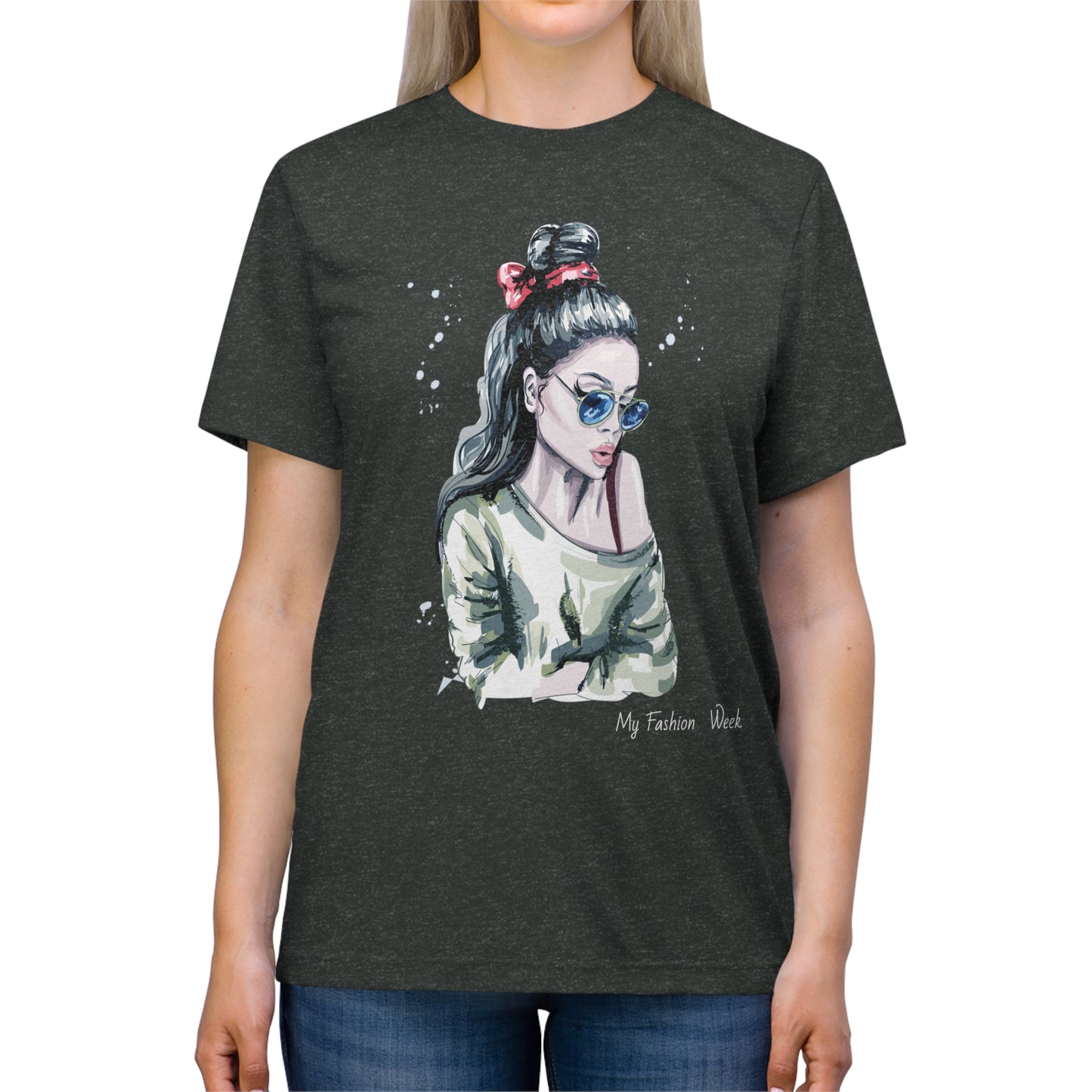 Tri-blend Tee Shirt with Art Design