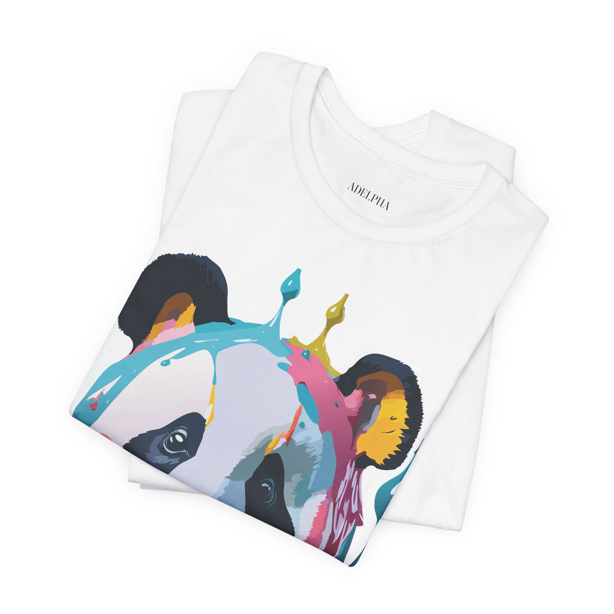 Panda Graphic Unisex Cotton Bella+Canvas Tee with Art Animal Design e142