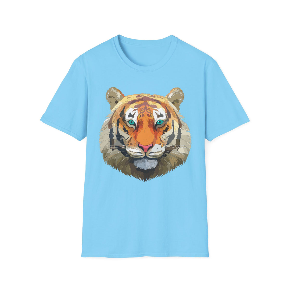 Watercolor Tiger Head T-Shirt | Bold Animal Portrait