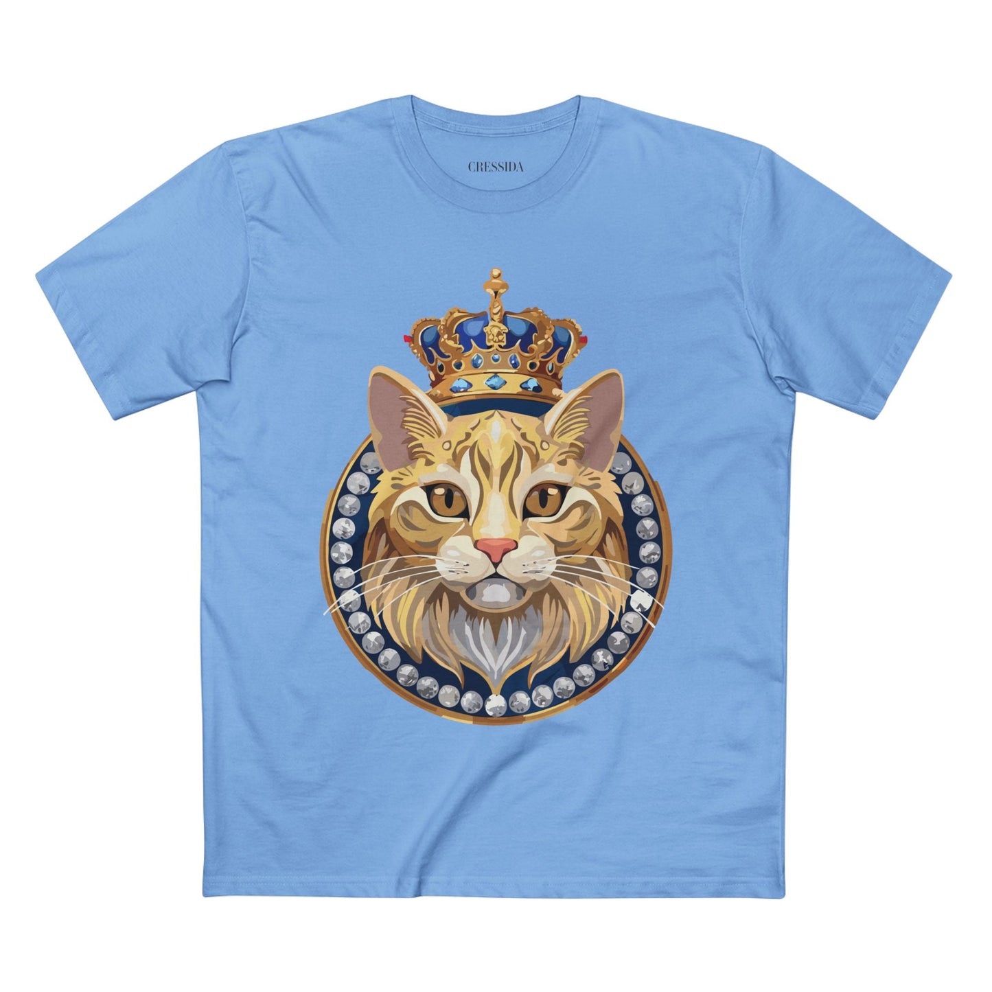 Cat Graphic Unisex 100 Cotton Tee With Unique Animal Golden Medallion Art Design 13
