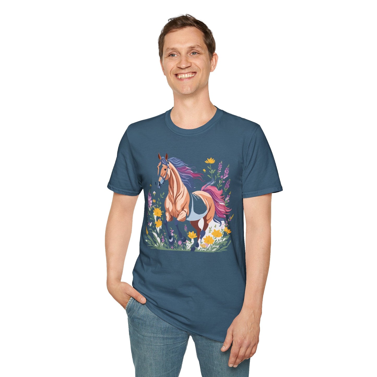 Horse Shirt Unisex Softstyle 64000 Cotton Tee Gildan 100 Percent Ring Spun