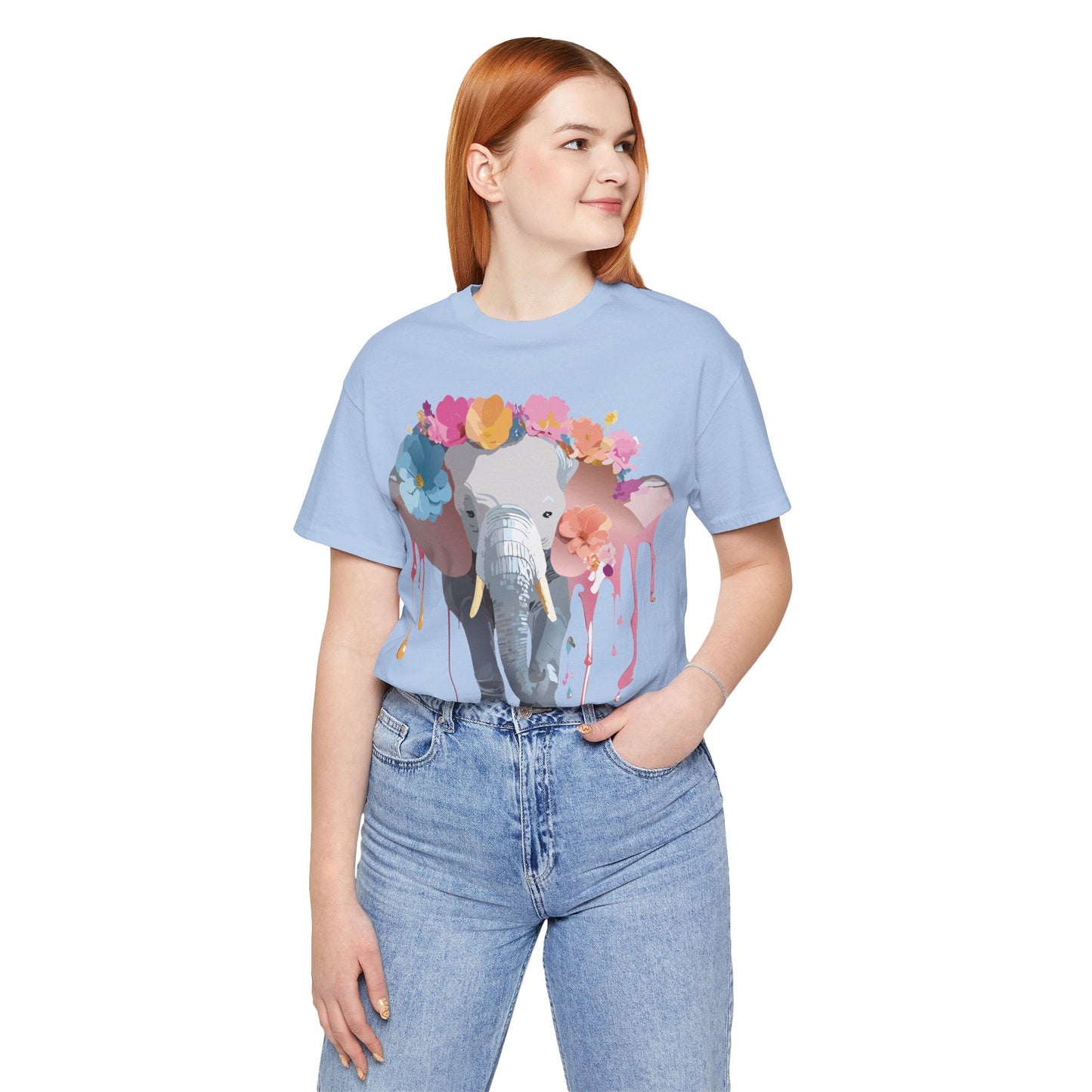 Adelpha Elephant Graphic Tee Unisex Short Sleeve Jersey Shirt With Vintage Artwork