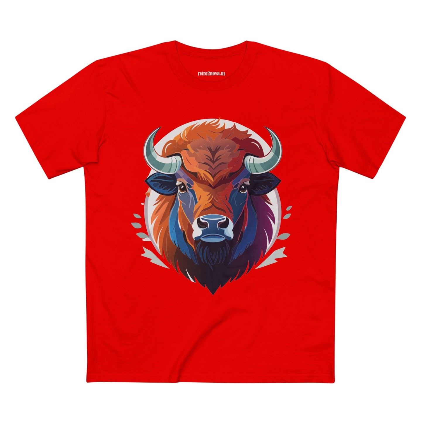 Bison Animal Shirt Unisex Premium Cotton Tee With Original Art Design From Retro2Nova Art Collection Edition