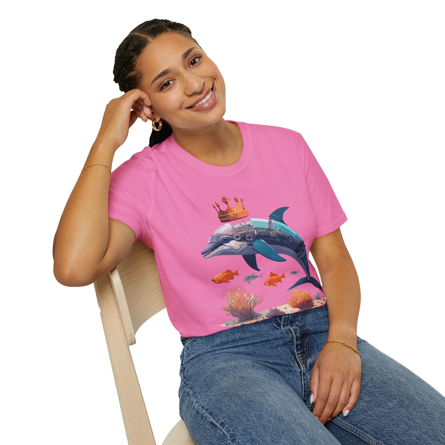 Dolphin Shirt Unisex Softstyle Short Sleeve Tee Gildan 64000 100 Percent Ring Spun Cotton