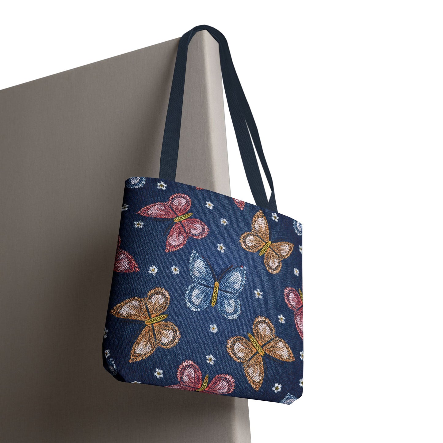 Denim Fabric Imitation Print Unisex Canvas Bag Poly Spun 3 Sizes Tote Bag 171