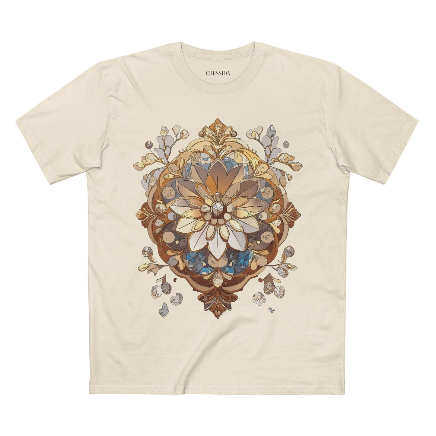 Floral Graphic T-Shirt Unisex 100 Cotton Art Design with Antique Flowers Tee 18