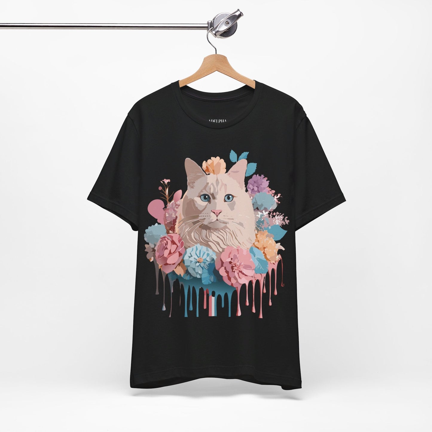Cat Graphic Tee Unisex Short Sleeve Shirt By Adelpha Vintage Art Design