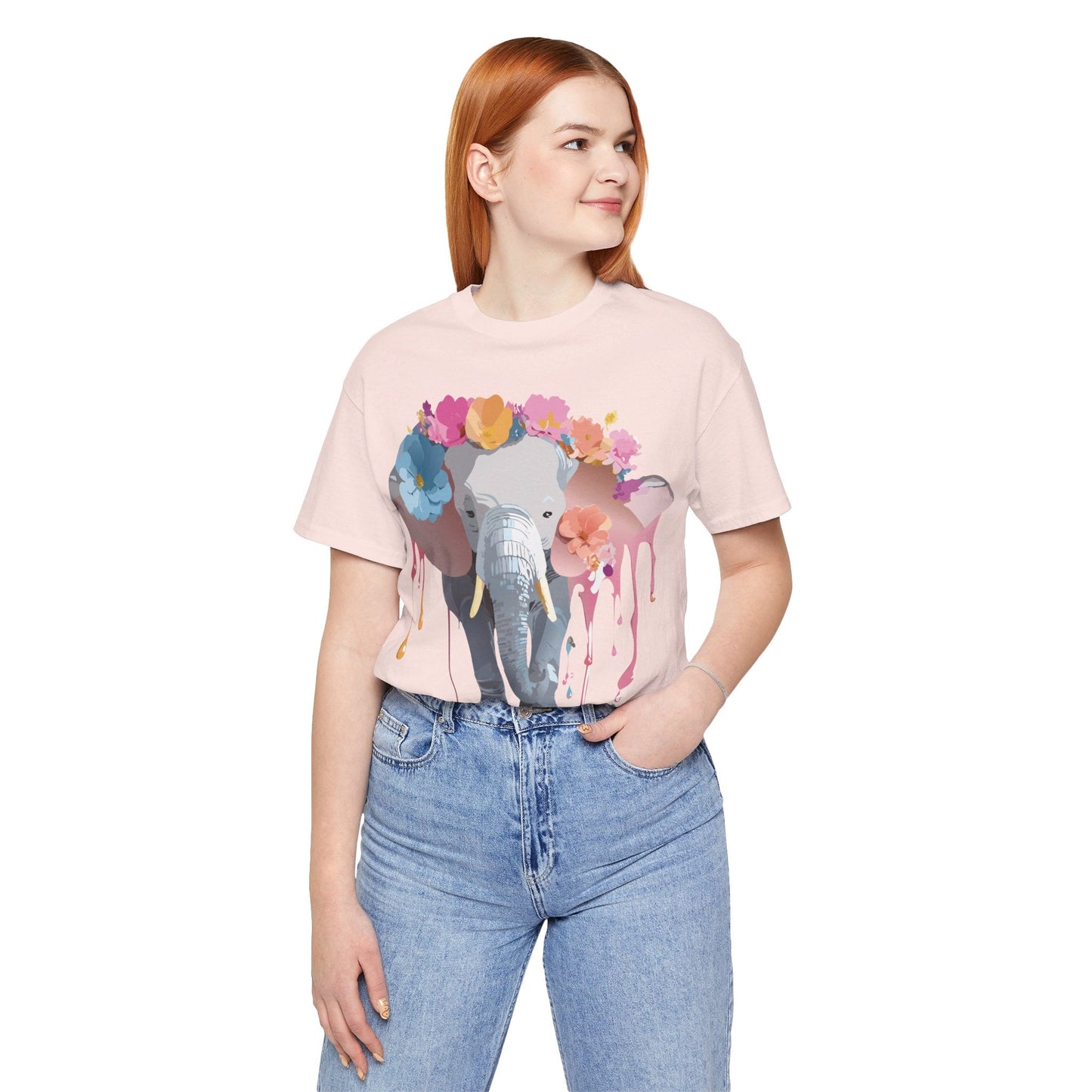 Adelpha Elephant Graphic Tee Unisex Short Sleeve Jersey Shirt With Vintage Artwork