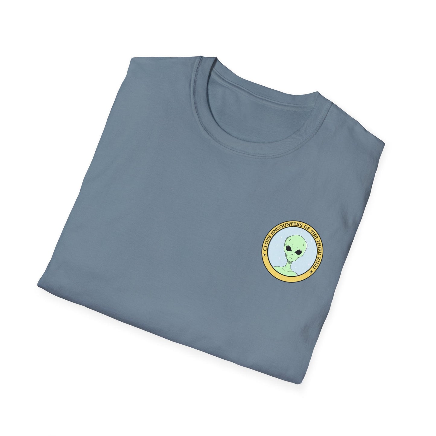 Alien Badge TShirt  Small Chest Logo I Believe Retro Space Tee