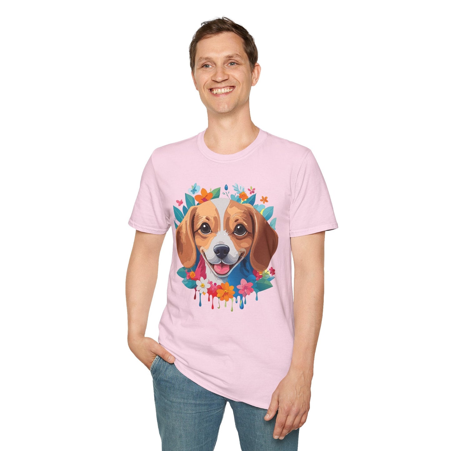 Unisex Dog Shirt Animal Tee Gildan Softstyle 64000 Cotton Tee