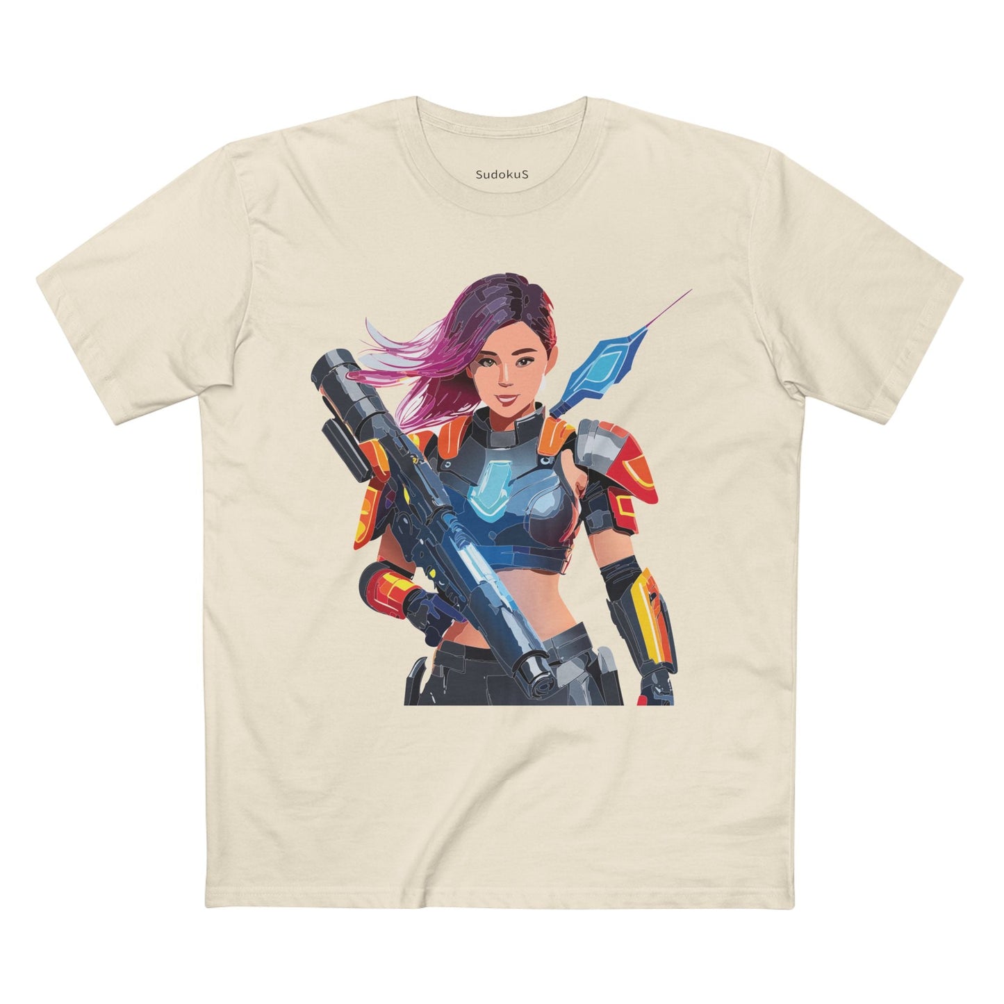 Army-woman Graphic Unisex 100 Cotton Staple Tee 1