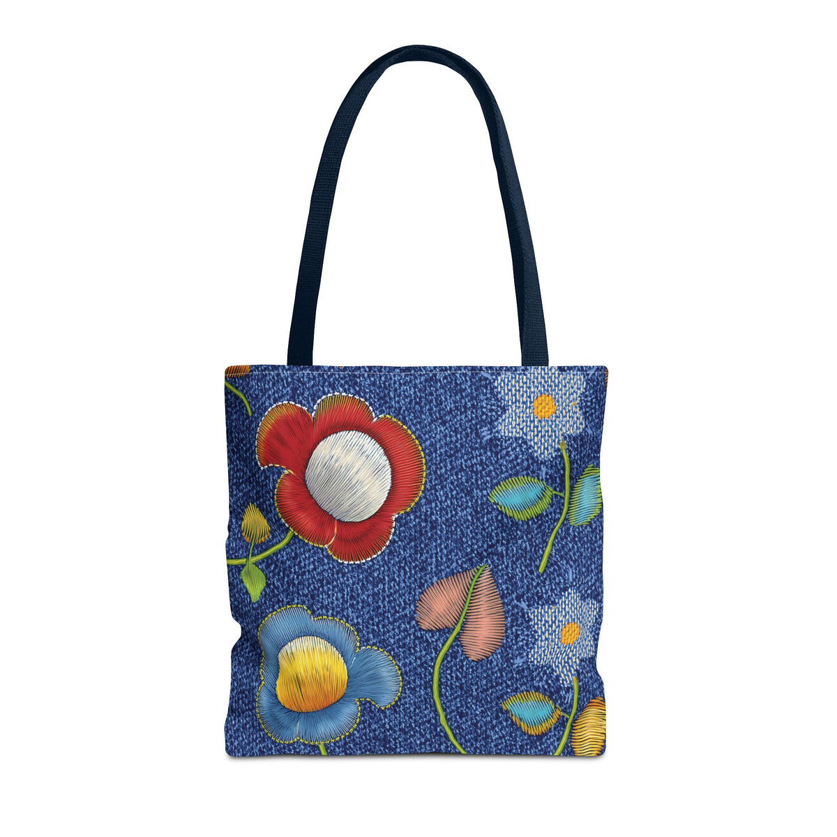 Denim Fabric Imitation Print Unisex Canvas Bag Poly Spun 3 Sizes Tote Bag 159-11
