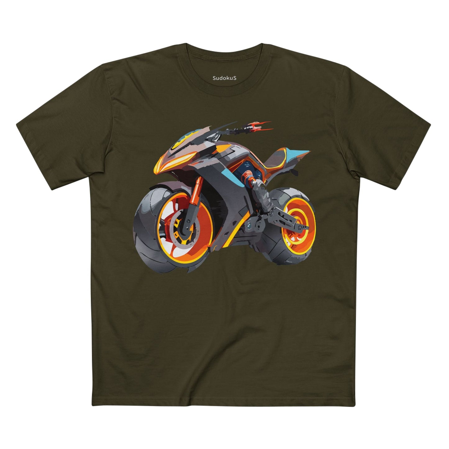 Moto Bike Graphic Unisex 100 Cotton Staple Tee 11