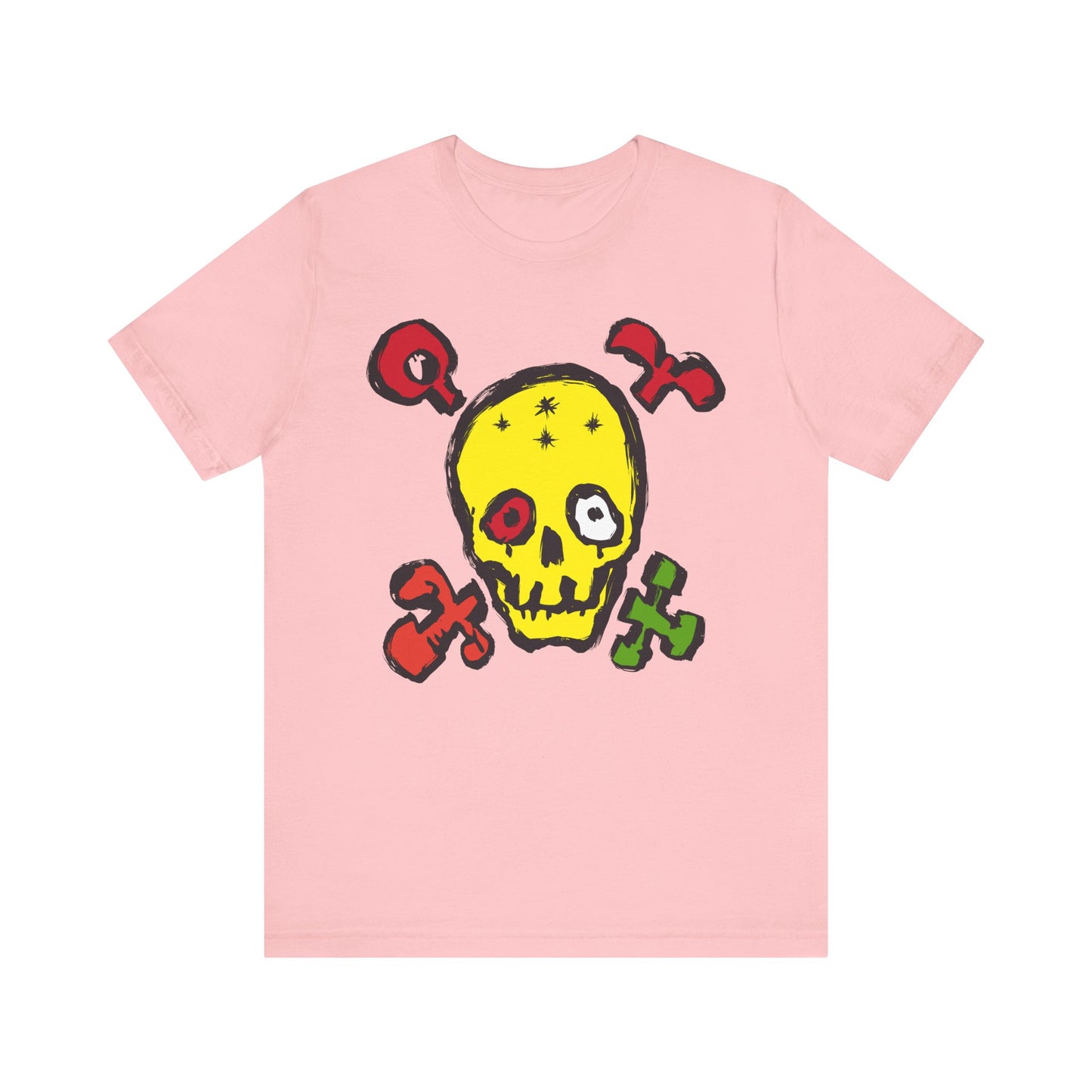 Yellow Skull Graphic Design Tee, Skull Shirt, Vintage Tees, Art Design T-Shirt, Vintage Graphic Tee, Art Shirts with Skulls