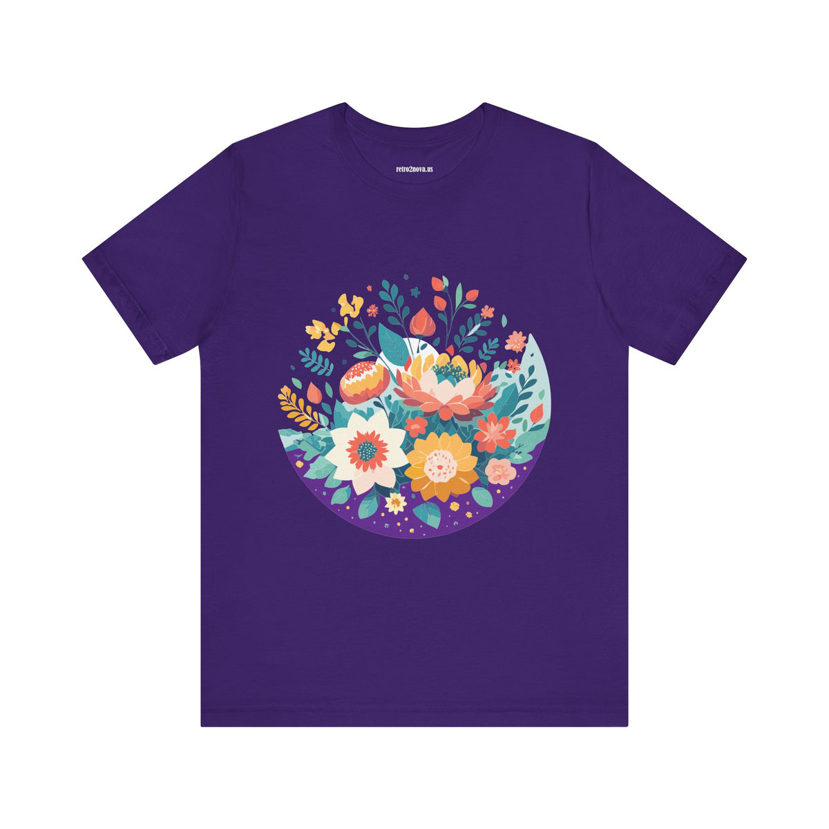 Floral Graphic Unisex Cotton Bella+Canvas Tee with Flowers Design ab101