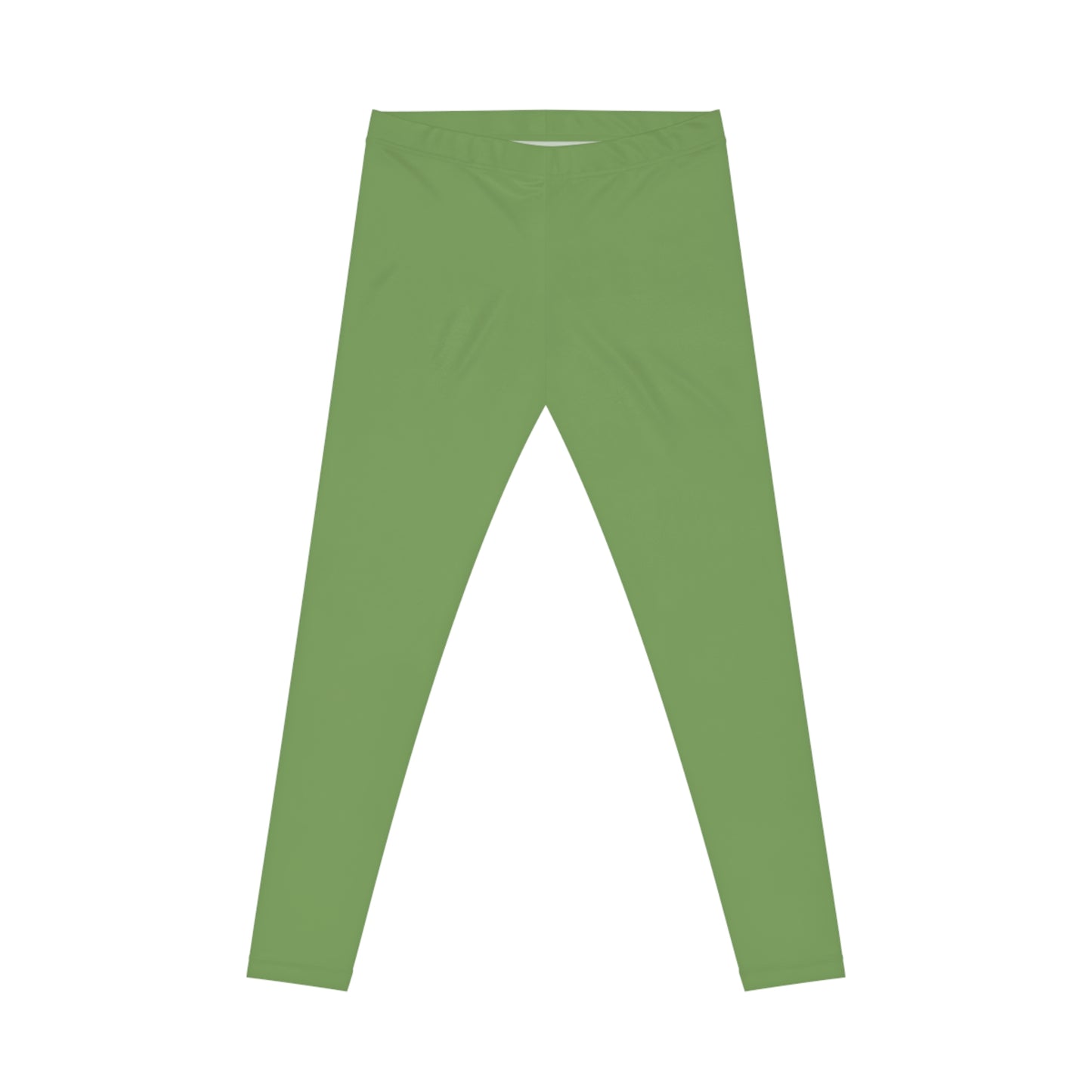 Sage Green Color Women's Poly-Span Casual Leggings XS-2XL