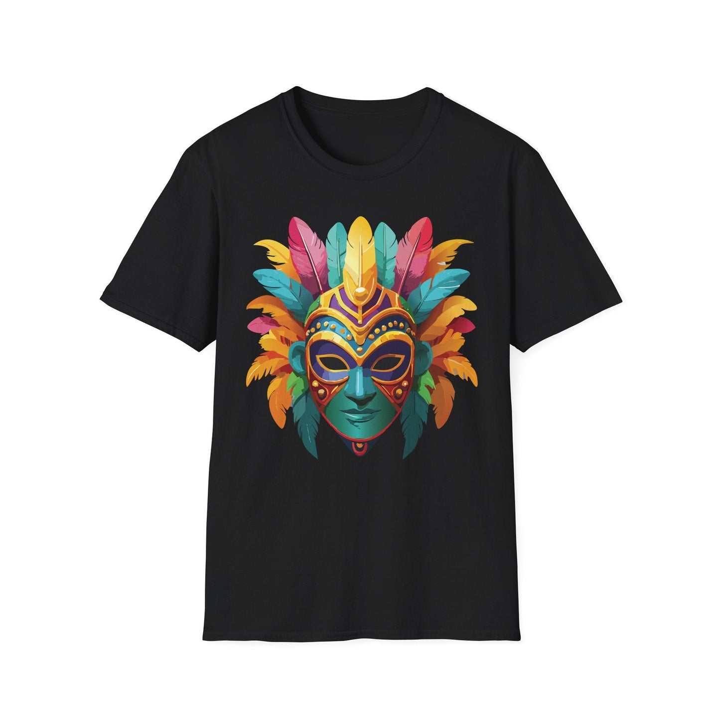 Mask Tee Shirt Unisex Masquerade Design Gildan Softstyle 64000 100 Percent Ring Spun Cotton Tee