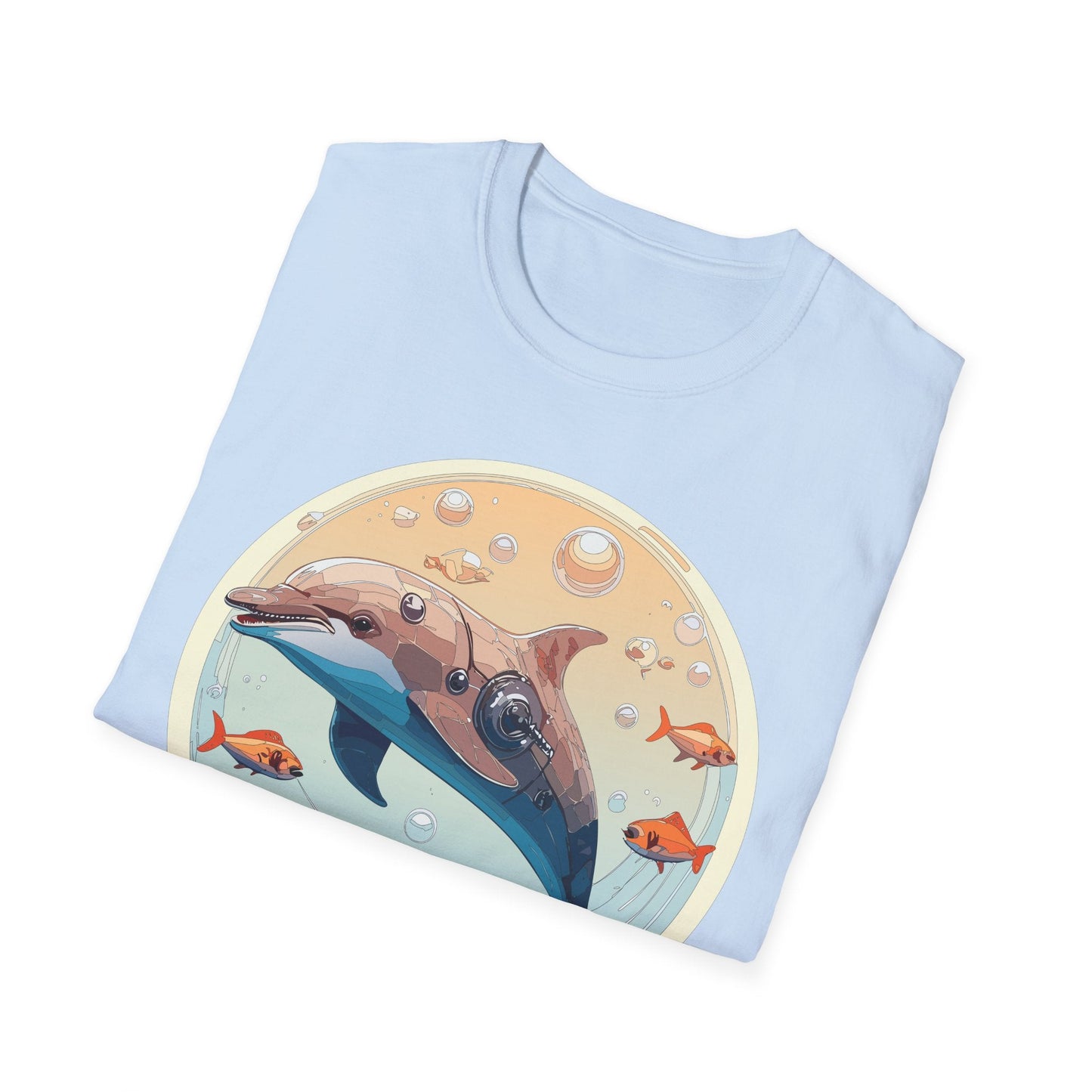 Dolphin Shirt Unisex Softstyle Tee 100 Percent Ring Spun Cotton Breathable Gildan 64000