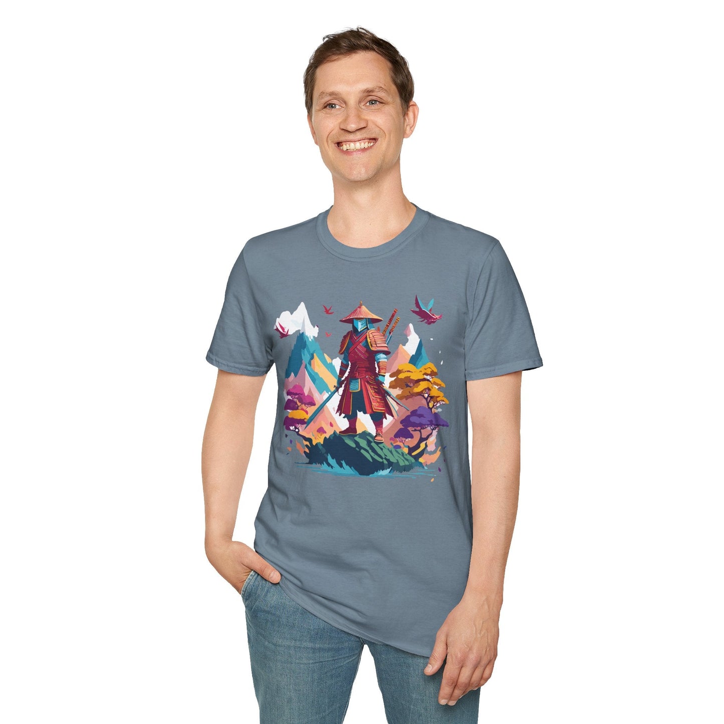 Samurai Shirt Unisex Samurai Tee Short Sleeve Gildan Softstyle 64000 100 Percent Ring Spun Cotton