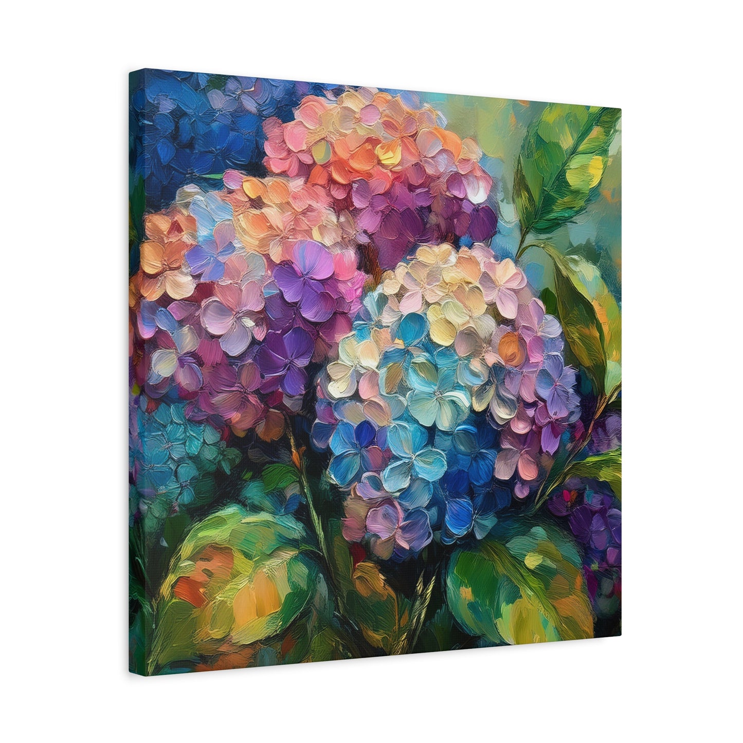 Hydrangeas Print Canvas, Flowers Oil Paint Print 20x20, 24x24, 30x30, 32x32, 36x36, Floral Art Design Print Non-Frame MC-28