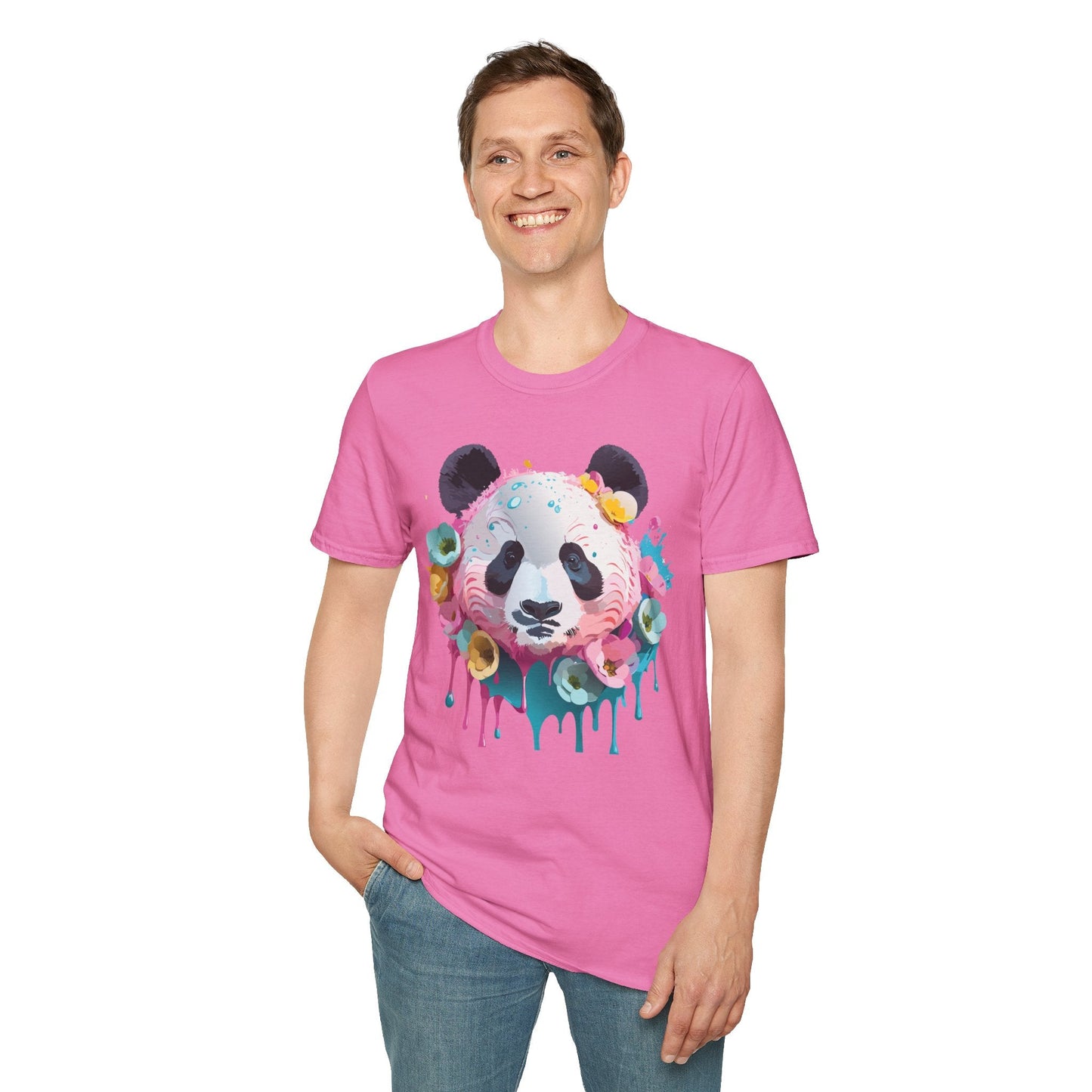 Panda Shirt Unisex T Shirt Graphic Tee Animal Print Gildan Softstyle 64000 100 Percent Cotton
