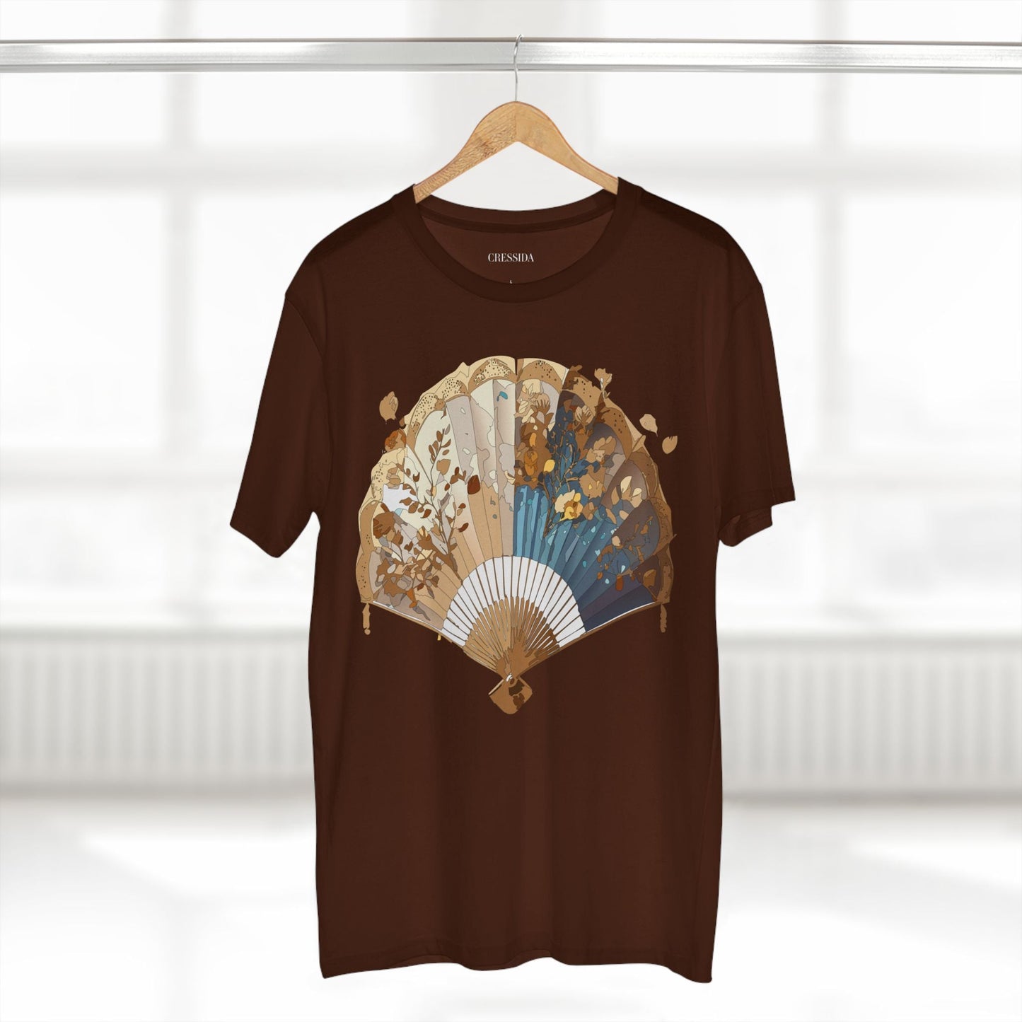 Antique Fan Graphic Design T-Shirt Unisex 100 Cotton Floral Carnival Artwork Tee 3