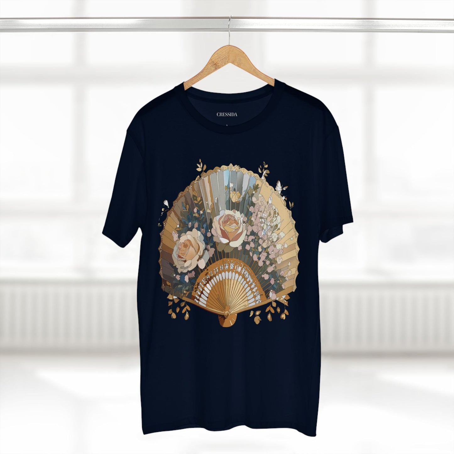 Antique Fan Graphic Design T-Shirt Unisex 100 Cotton Floral Carnival Artwork Tee 6