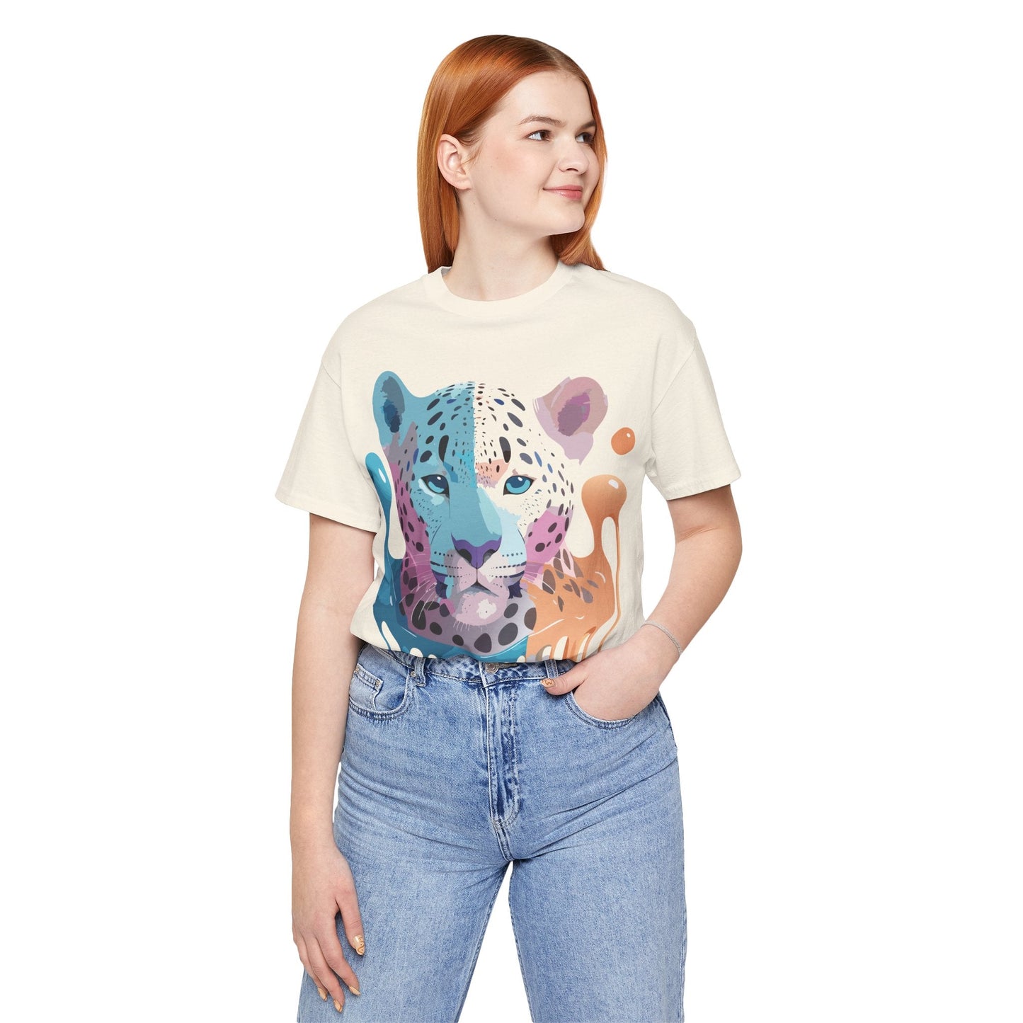 Adelpha Graphic Tee Cheetah Print Unisex Jersey Short Sleeve Shirt Vintage Art