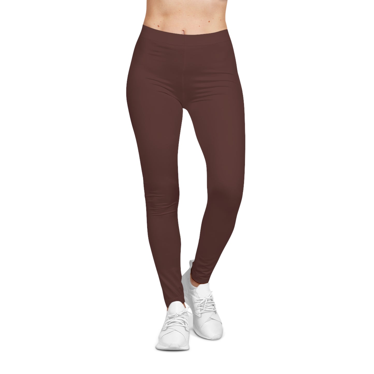 Bordo Espresso Brown Color Women's Poly-Span Casual Leggings XS-2XL