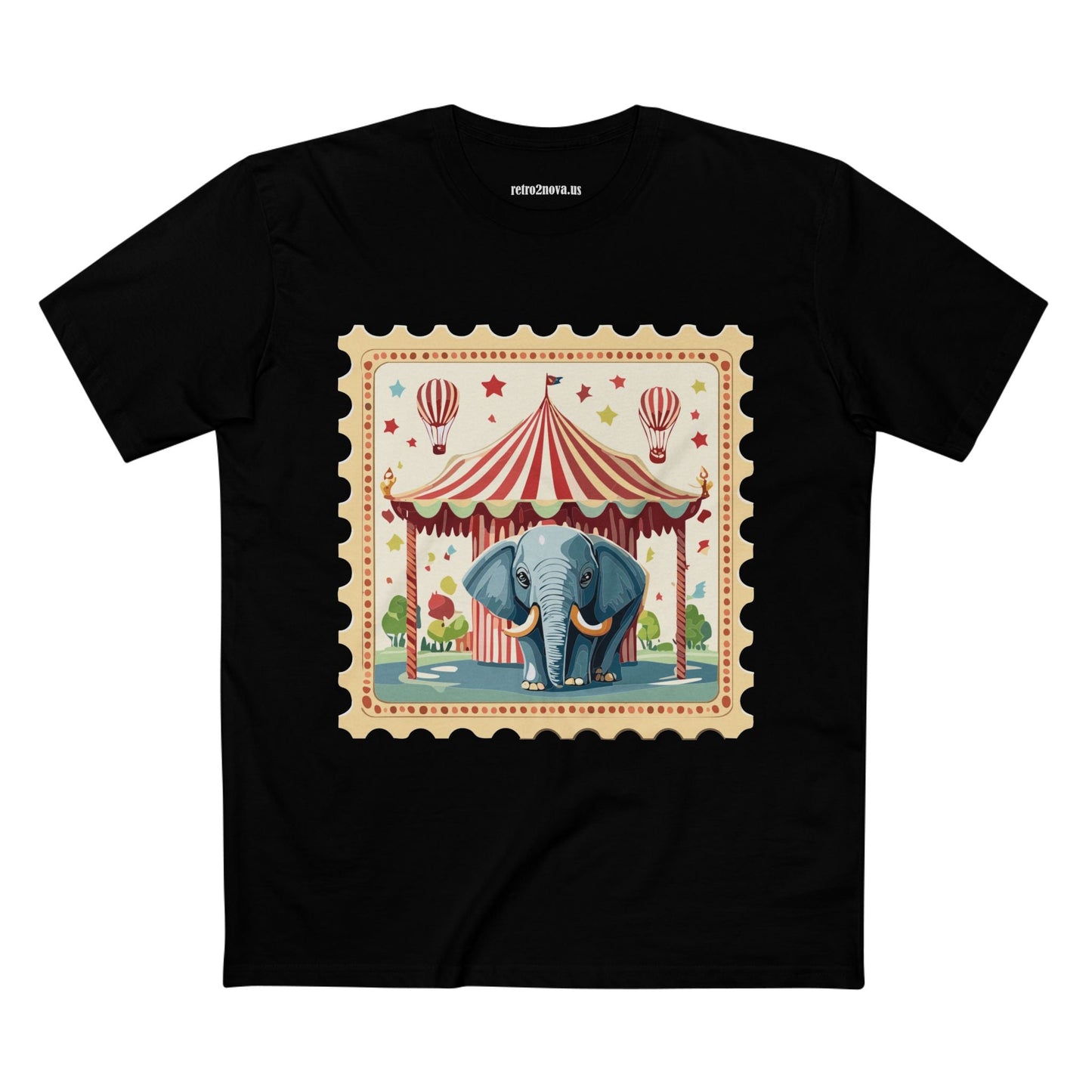 Retro2Nova Stamp Shirt Postage Stamp Art Design Unisex Premium Cotton Tee From Our Art Collection