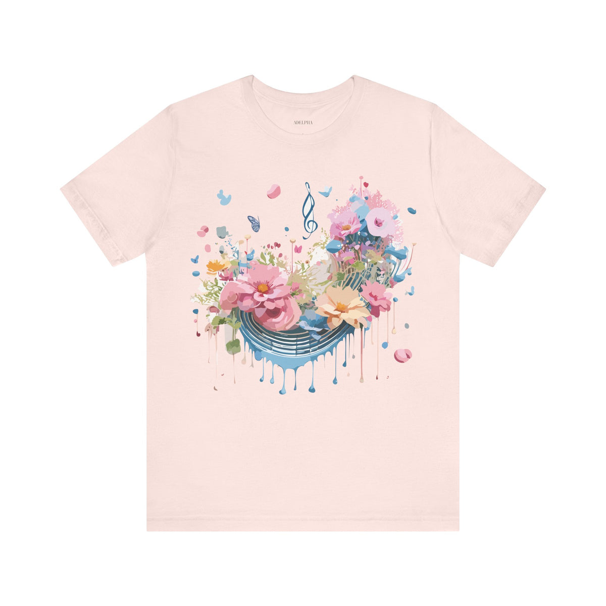 Music Graphic Unisex Cotton Bella+Canvas Tee with Art Design m163