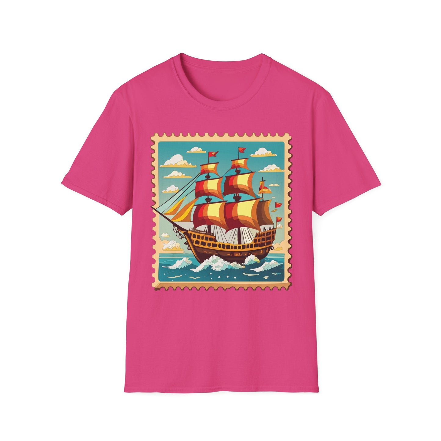 Unisex Softstyle Short Sleeve T Shirt Gildan 64000 Ring Spun Cotton Vessel Ship Frigate Tee