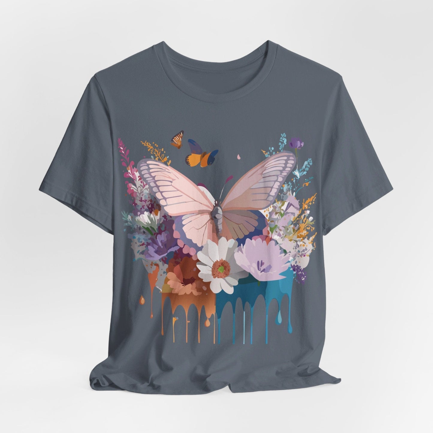 Butterfly Graphic Tee Unisex Vintage Art Design Adelpha Short Sleeve