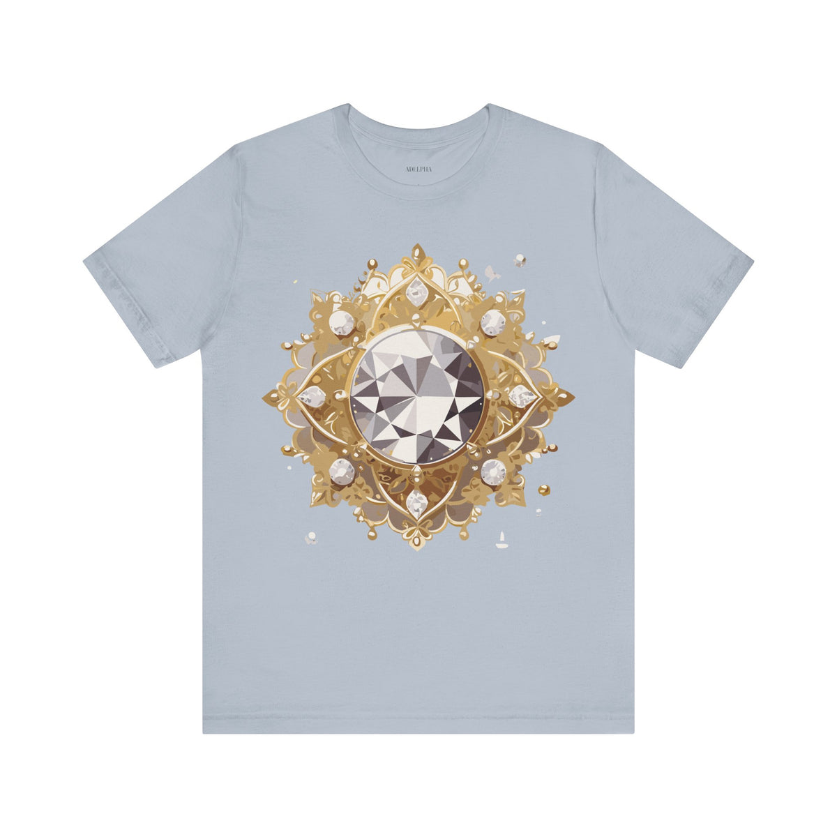 Jewelry Graphic Unisex Cotton Bella+Canvas Tee with Gemstones Art Design m41
