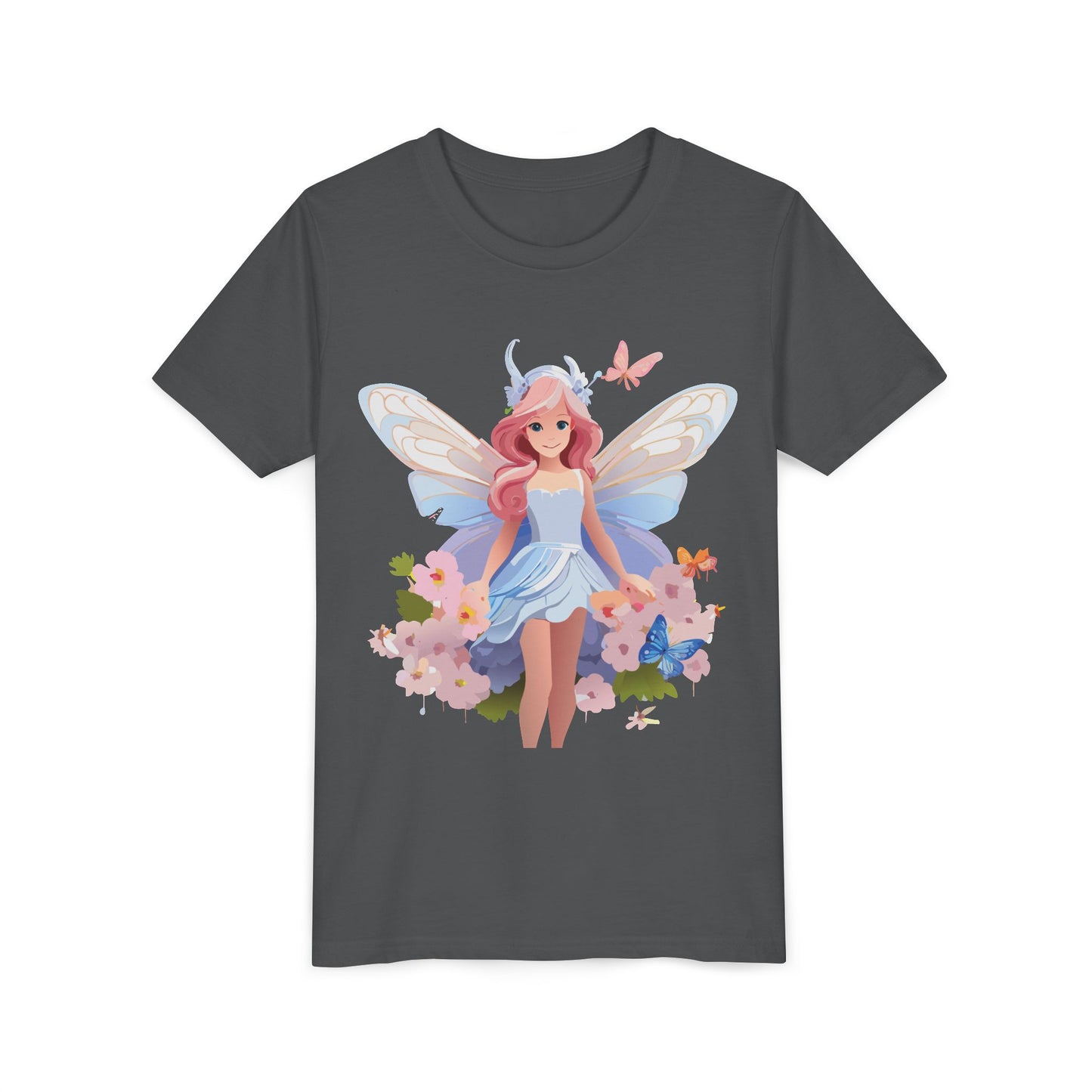 Enchanting Fairy Floral Youth Short Sleeve Tee - Perfect for Spring Celebrations (9-14)