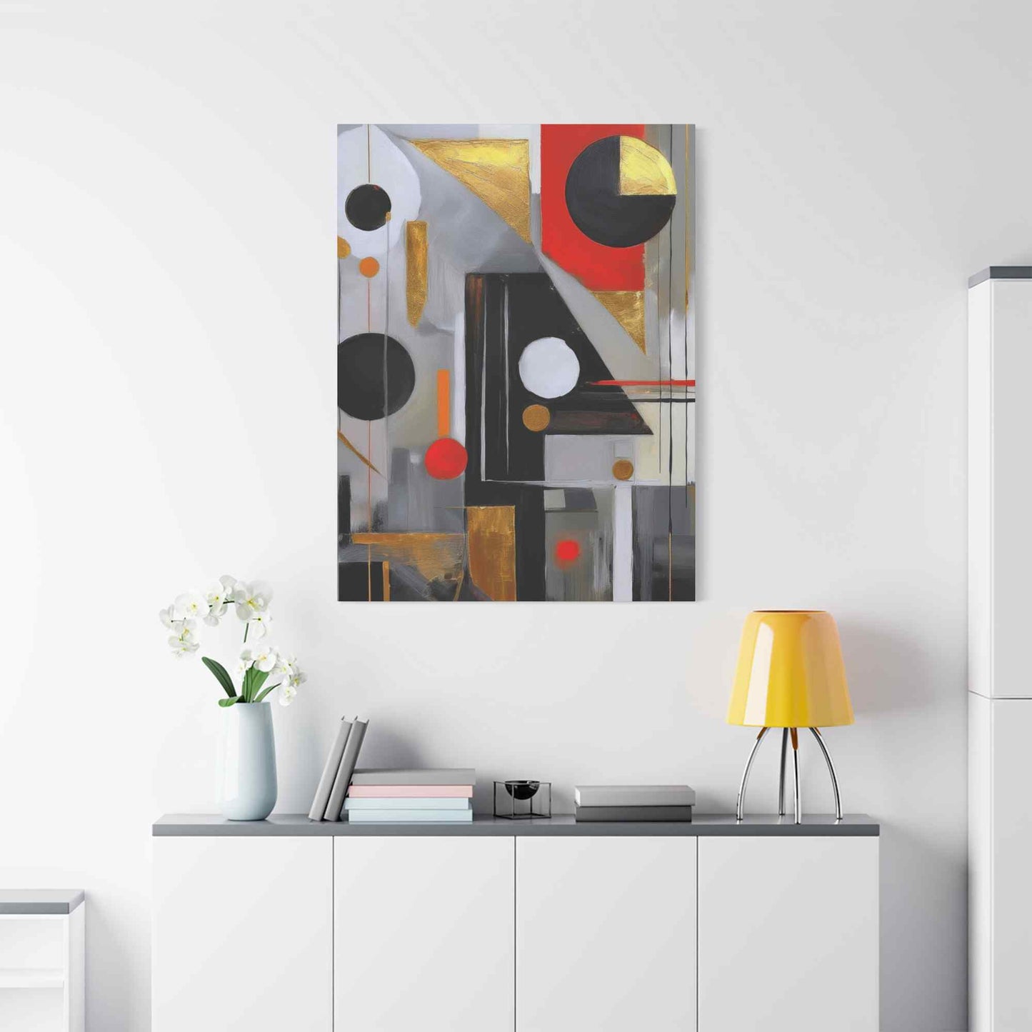 Red Abstract Painting Print Canvas 20x24,20x30,24x30, 24x32,24x36,30x40, 32x48,36x48,40x60 Pine-Wood Inner Frame ABS-23