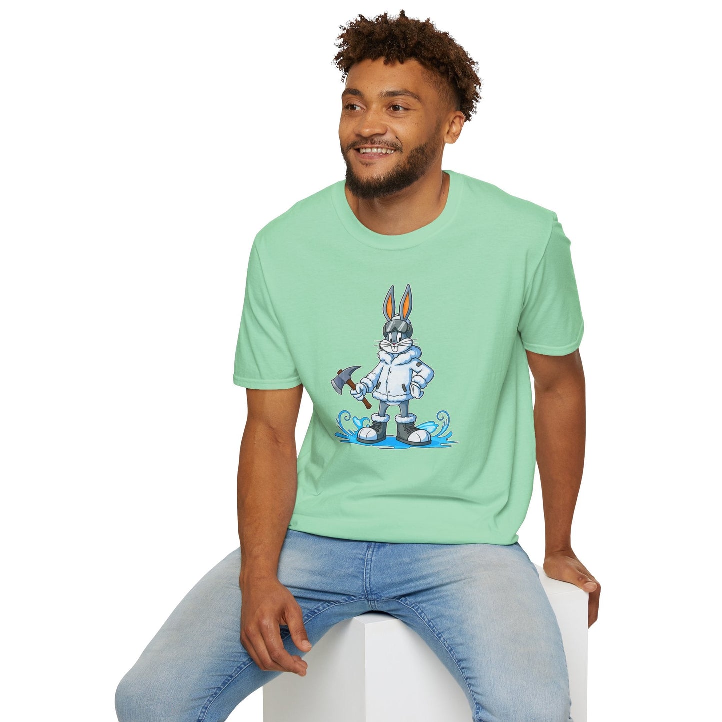 Cartoon Bunny Graphic Unisex Cotton Animal Animation Artwork Design Tee 25