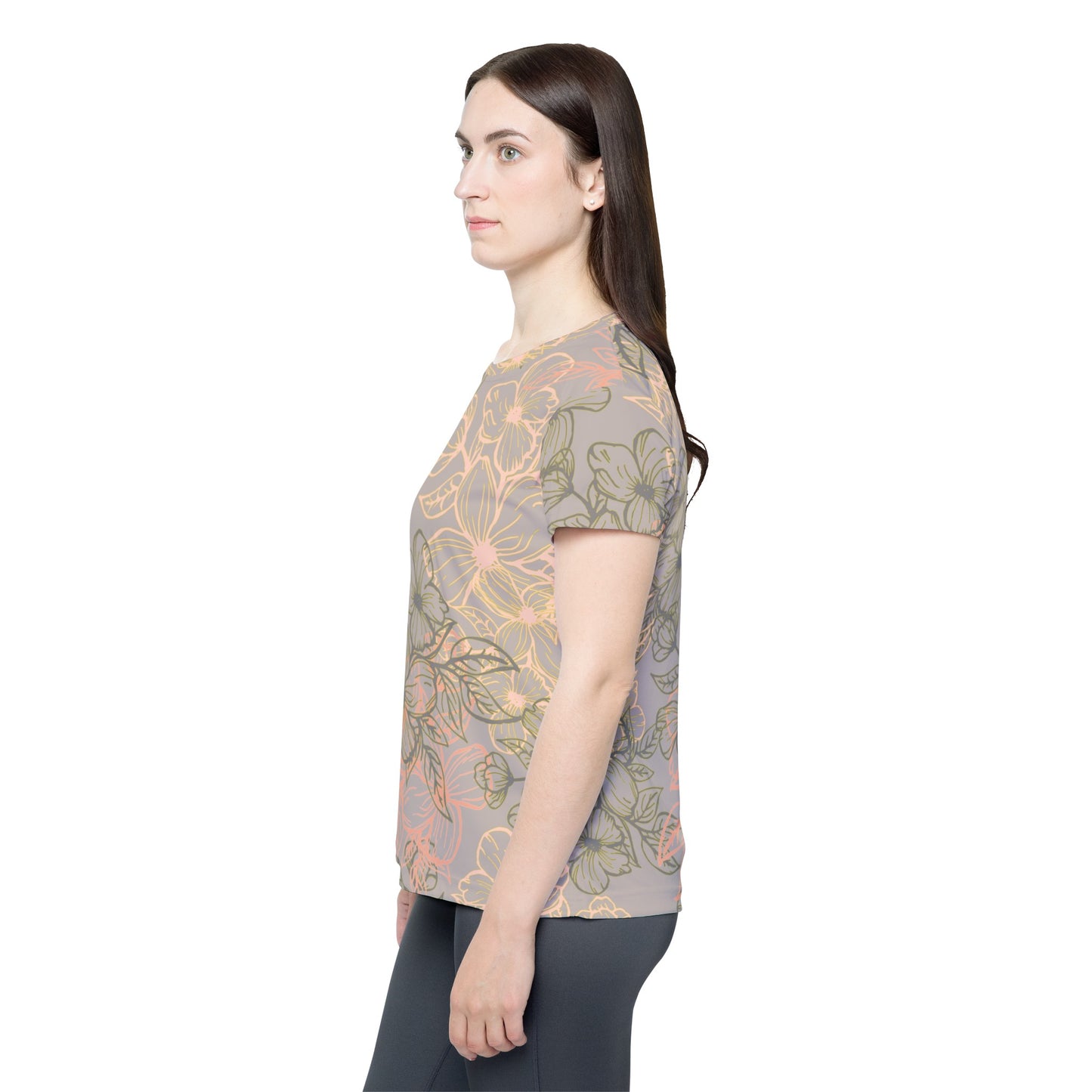 Poly Jersey Tee Shirt with floral prints