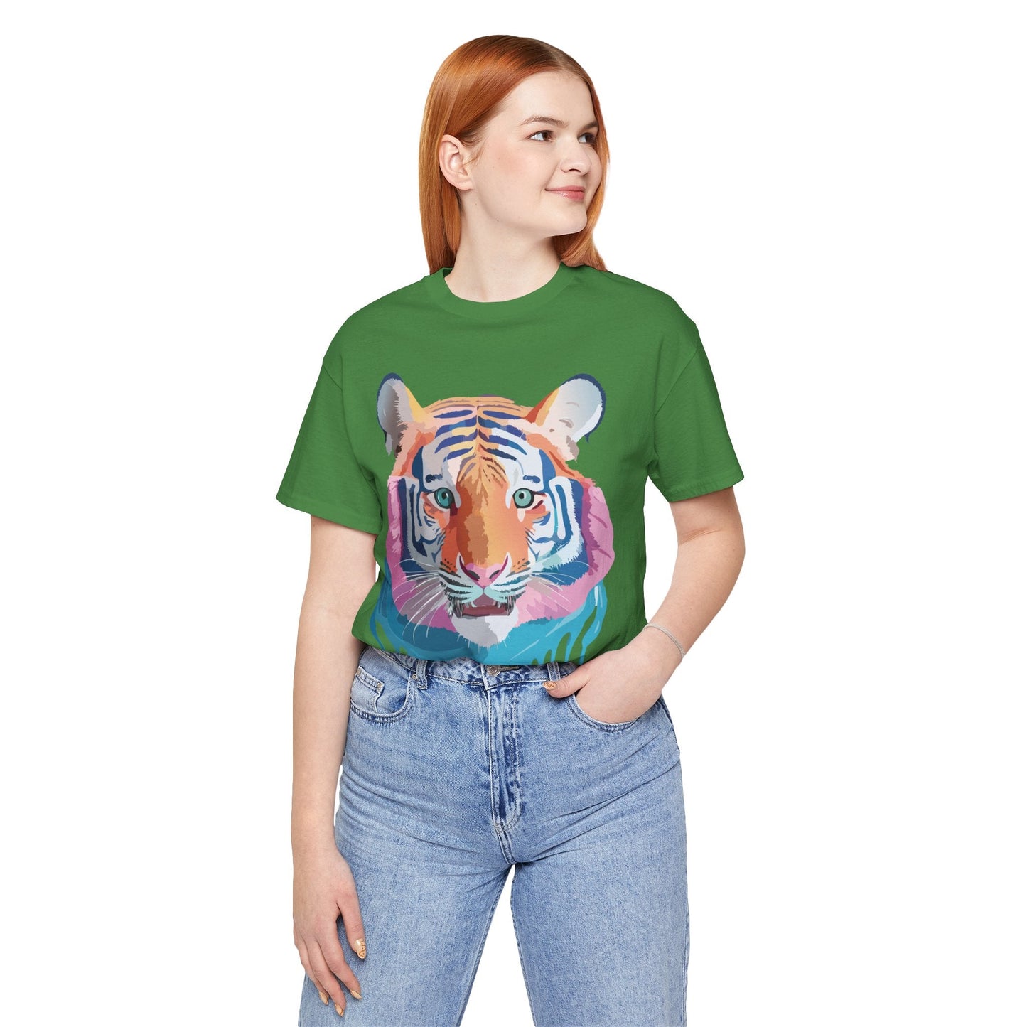 Tiger Graphic Unisex 100 Cotton Vintage Art with Animal Tee 17