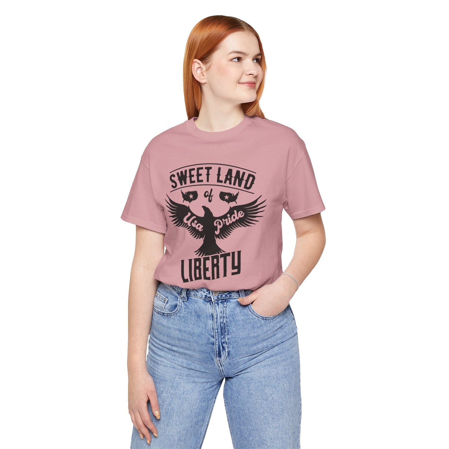 Liberty Eagle Graphic Unisex Cotton T-Shirt a4