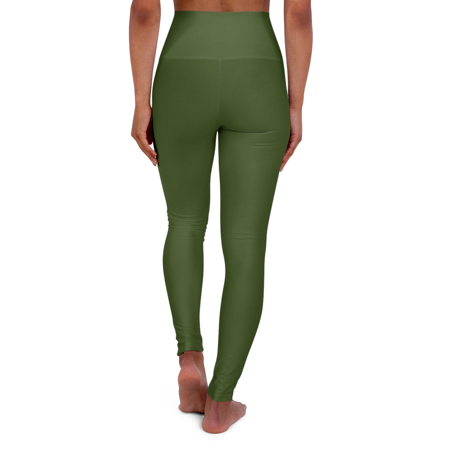 Olive Leaf Color High-Waist Yoga Leggings Women's Seamless Poly-Span Stretchy Pants XS-2XL