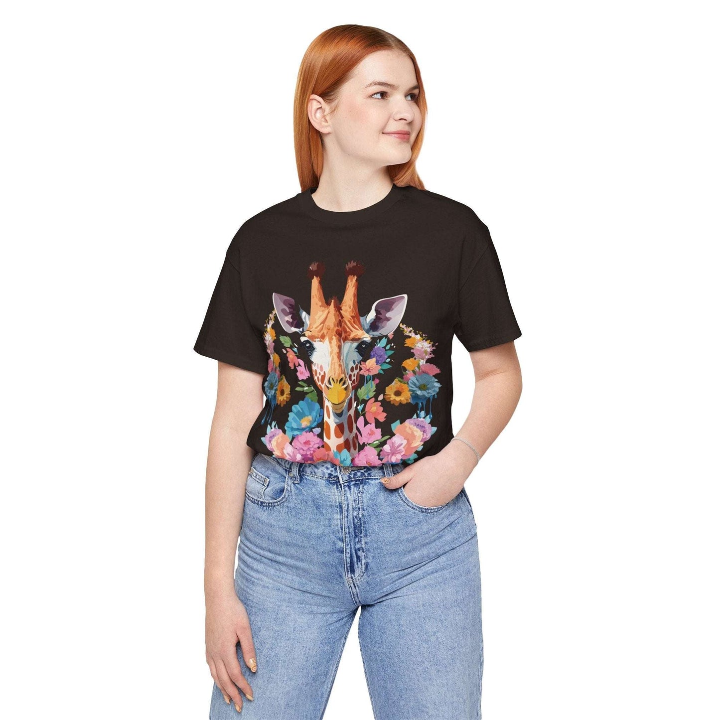 Giraffe Graphic Tee By Adelpha Unisex Short Sleeve Vintage Inspired Art Shirt Premium Quality