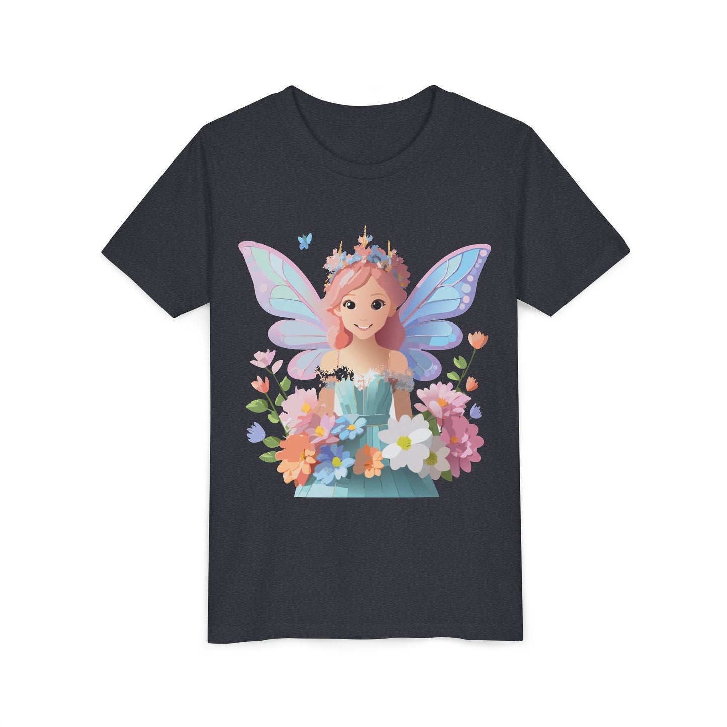 Enchanting Fairy Floral Youth Short Sleeve Tee - Perfect for Spring Celebrations (9-14)