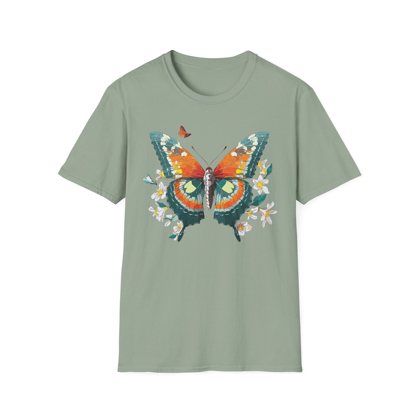 Butterfly T Shirt Unisex Softstyle Gildan 64000 100 Percent Ring Spun Cotton Monarch Tee