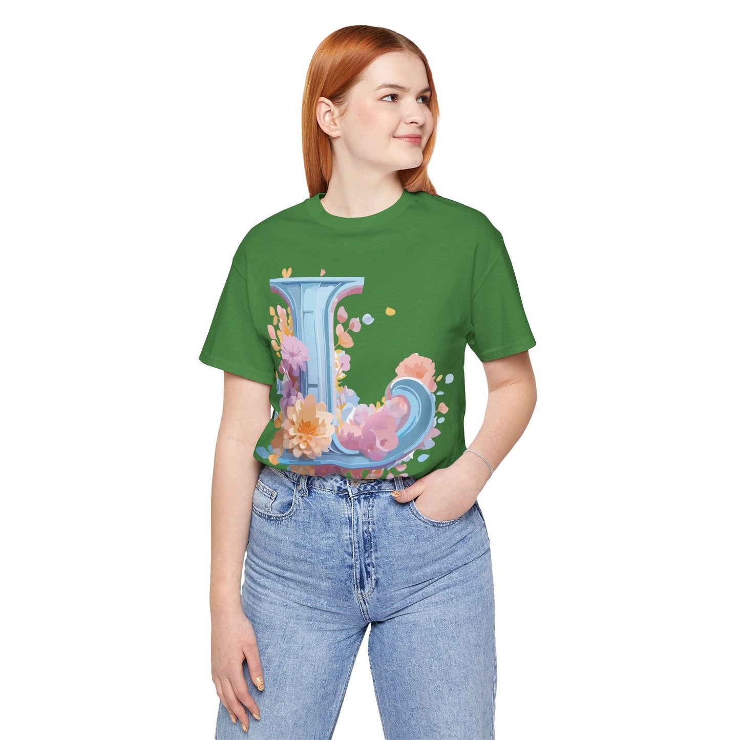 Unisex Letter L Graphic Tee Vintage Inspired Artwork Adelpha Short Sleeve Shirt Premium